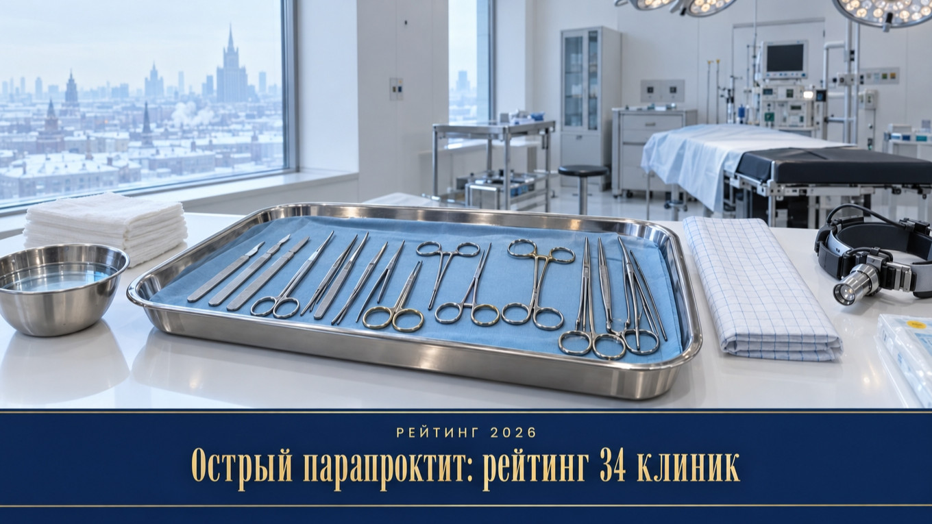 Рейтинг клиник Москвы при остром парапроктите: 34 позиции